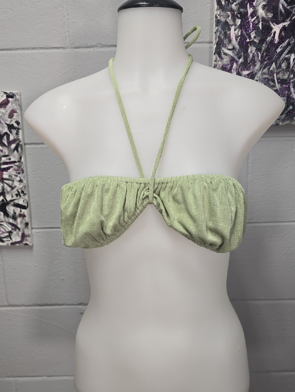 Princess Polly Sage Green Bandeau Halter Top